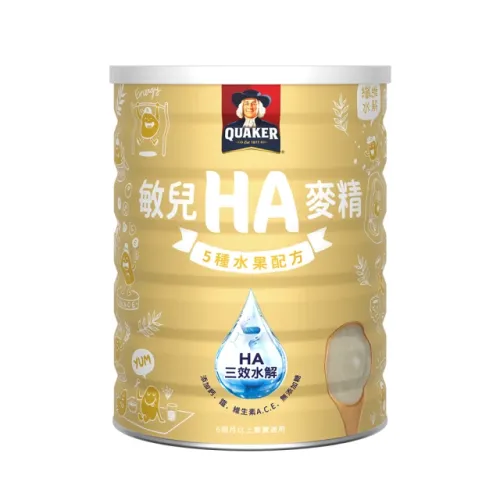 桂格Quaker - 敏兒HA麥精 五種水果配方700g/罐(4個月~8歲以上適用)