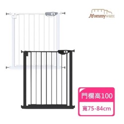 Momm-安全門欄(高100加寬款/無孔安裝/雙向自動回彈/樓梯圍欄/寵物門欄/狗門欄/柵欄/門擋/可延長款)