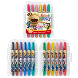 雄獅x奶油獅 CY-002 奶油獅旋轉蠟筆12色