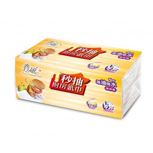 春風一秒抽取式廚房紙巾 120抽*3包*4串/箱
